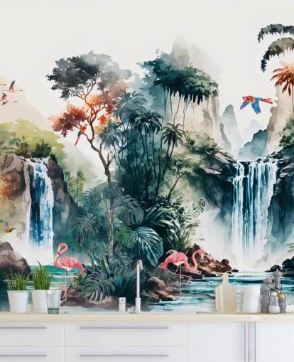 Papier peint mural coloré à l'aquarelle