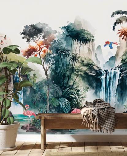 Colorful Watercolor Mural Wallpaper