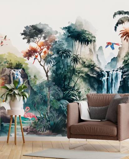 Colourful Watercolor Mural Wallpaper