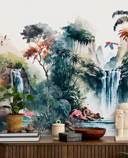 Colourful Watercolor Mural Wallpaper