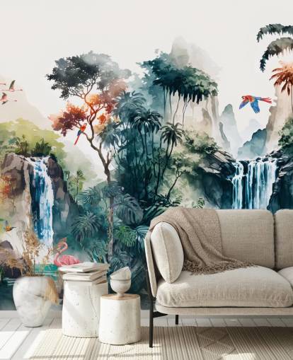 Colorful Watercolor Mural Wallpaper