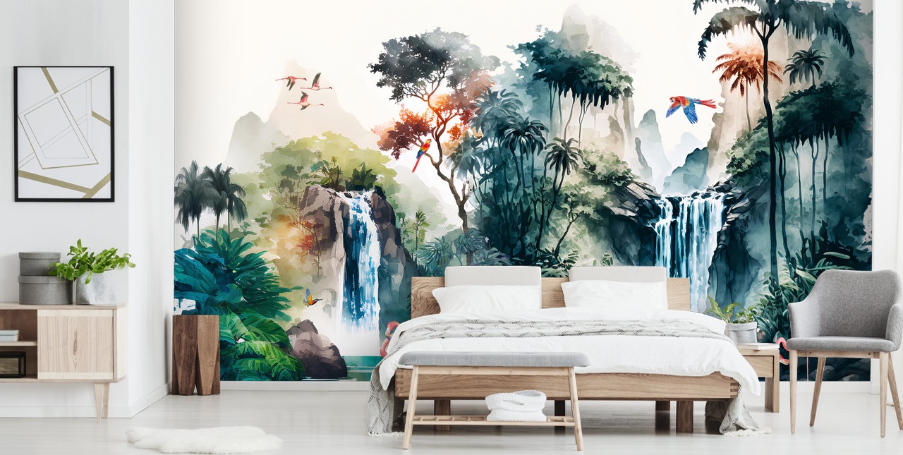 Papier peint mural coloré à l'aquarelle