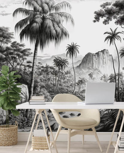 Papier peint Jungle en monochrome