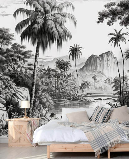 Jungle Bakgrunn i monokrom