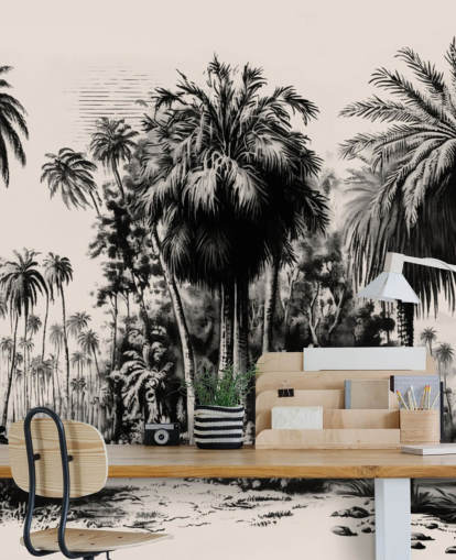 papier peint mural noir et blanc de la jungle pour chambre papier peint mural noir et blanc de la jungle pour chambre