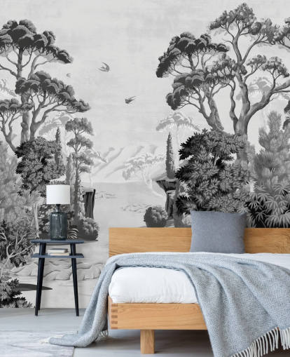 monochrome jungle landscape wallpaper wall mural monochrome jungle landscape wallpaper wall mural