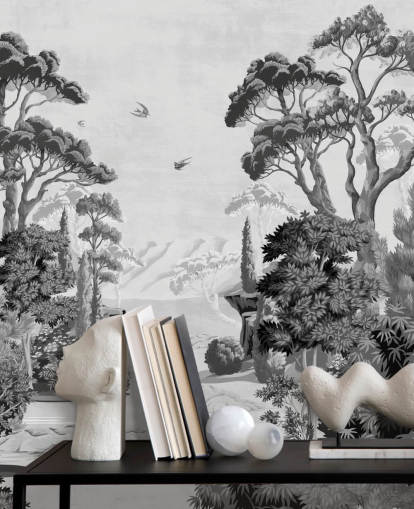 monochrome jungle landscape wallpaper wall mural monochrome jungle landscape wallpaper wall mural