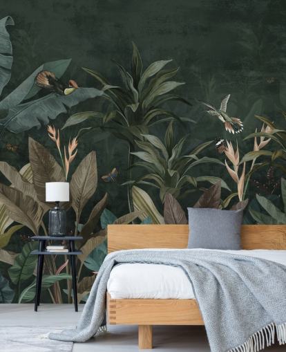 Dark Leafy Jungle muurschildering Dark Leafy Jungle muurschildering