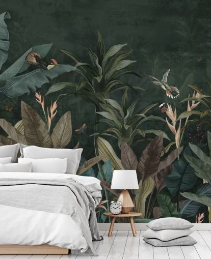 Dark Leafy Jungle Wallpaper Mural