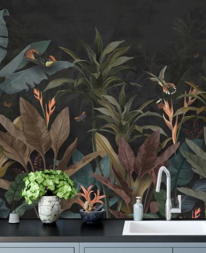 Carta da parati Dark Leaf