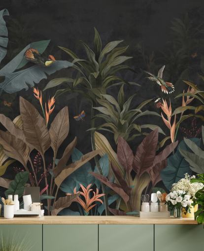 Carta da parati Dark Leaf