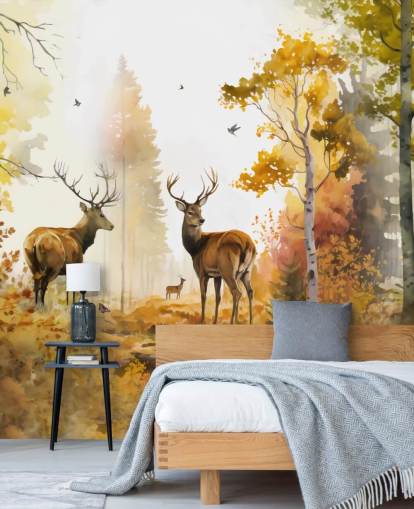Illustration du papier peint Twin Stags 