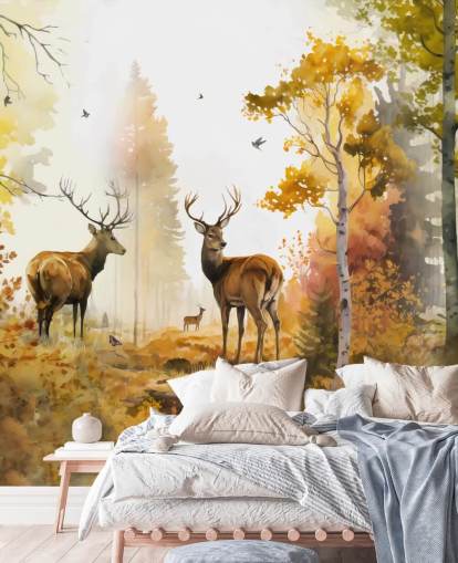 Ilustração do papel de parede Twin Stags 