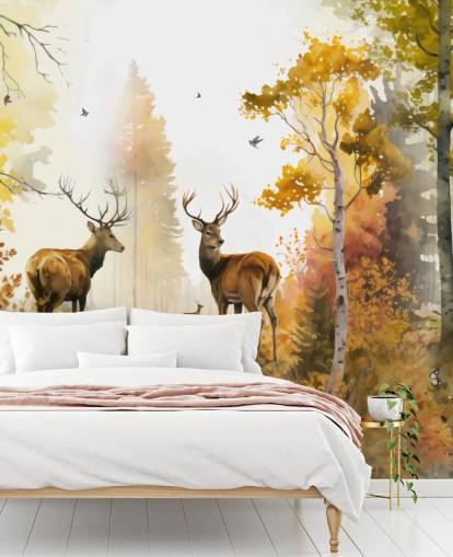 Illustratie van Twin Stags wallpaper Illustratie van Twin Stags wallpaper