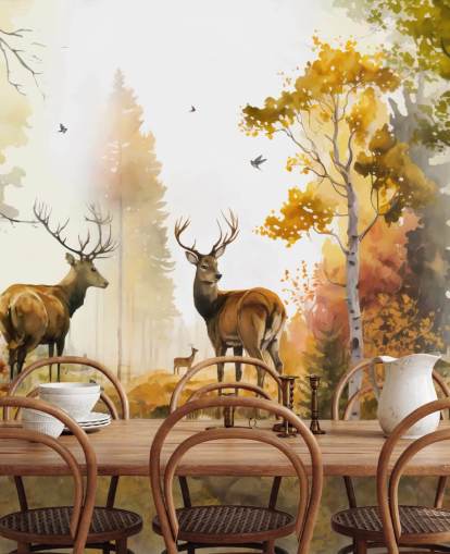 Ilustração do papel de parede Twin Stags Ilustração do papel de parede Twin Stags