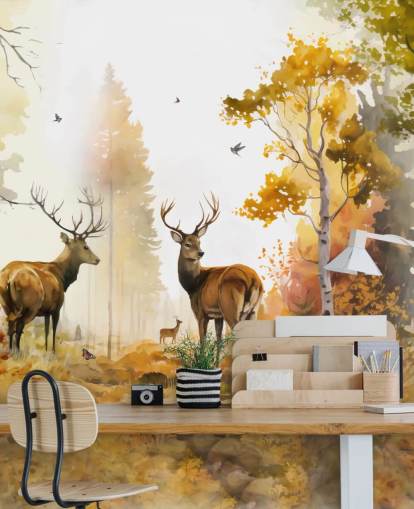 Illustration af twin Stags tapet Illustration af twin Stags tapet