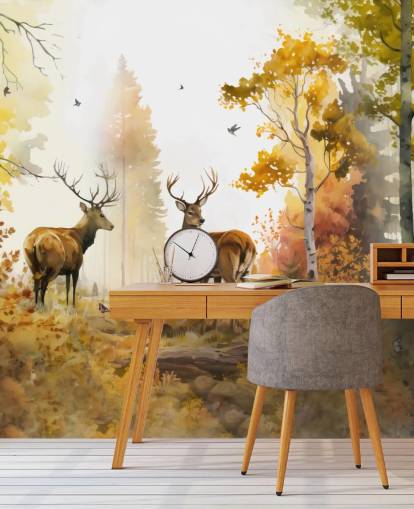 Abbildung der Twin Stags-Tapete 