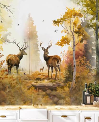 Abbildung der Twin Stags-Tapete 