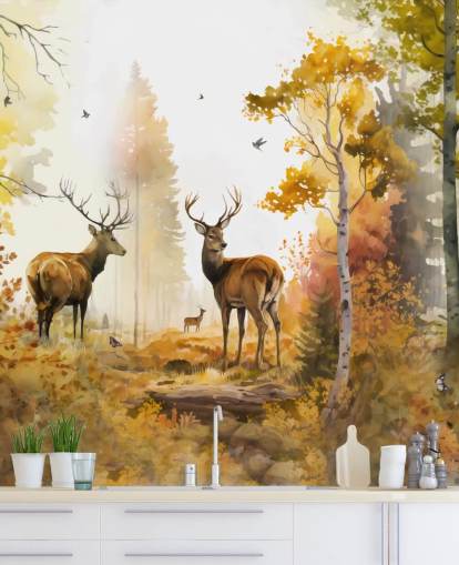 Illustration av twin Stags tapet Illustration av twin Stags tapet