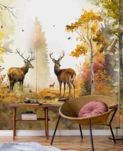 Illustratie van Twin Stags wallpaper Illustratie van Twin Stags wallpaper