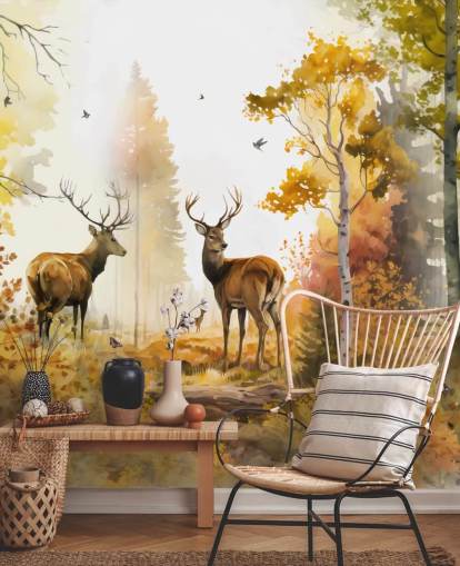 Ilustración del fondo de pantalla de Twin Stags 