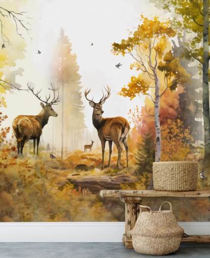 Illustratie van Twin Stags wallpaper 