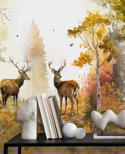 Illustratie van Twin Stags wallpaper Illustratie van Twin Stags wallpaper