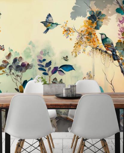 Papier peint Oiseaux tropicaux à l'aube