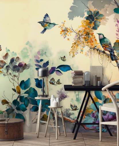 Tropical Birds at Dawn wallpaper