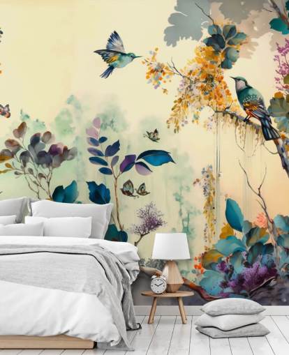 Papier peint Oiseaux tropicaux à l'aube