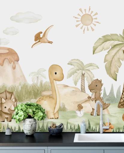 Leuk dinosaurusbehang