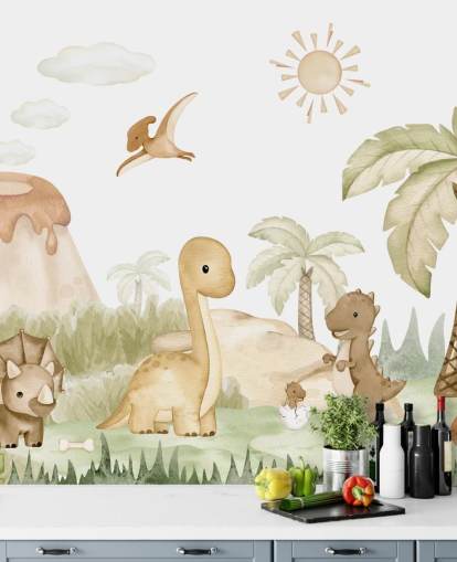 Carta da parati con dinosauri carini Carta da parati con dinosauri carini