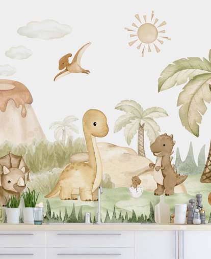 Papel de parede de dinossauro fofo Papel de parede de dinossauro fofo
