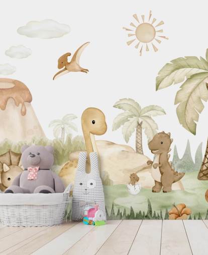 Papel de parede de dinossauro fofo Papel de parede de dinossauro fofo