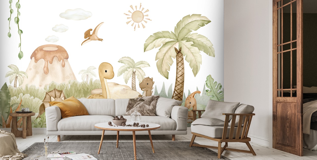 Dino Baby Wall Mural By Oliver Robins | Wallsauce AU