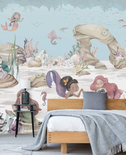 mermaid wallpaper mural