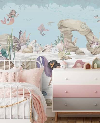 mermaid wallpaper mural