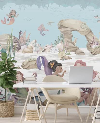 mermaid wallpaper mural