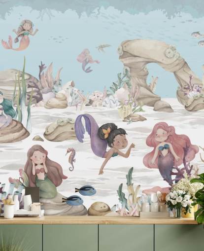 mermaid wallpaper mural