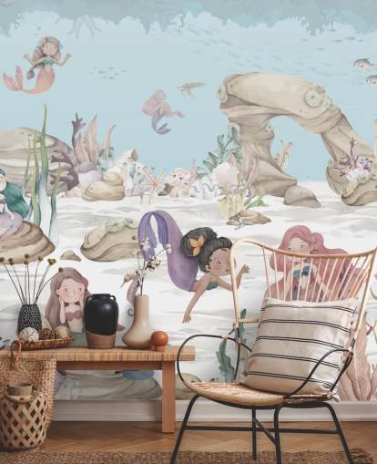 mermaid wallpaper mural