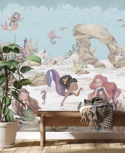 mermaid wallpaper mural mermaid wallpaper mural