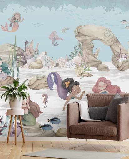 mermaid wallpaper mural