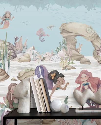 mural de papel pintado de sirena mural de papel pintado de sirena