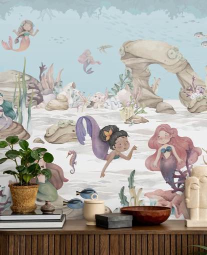 mermaid wallpaper mural
