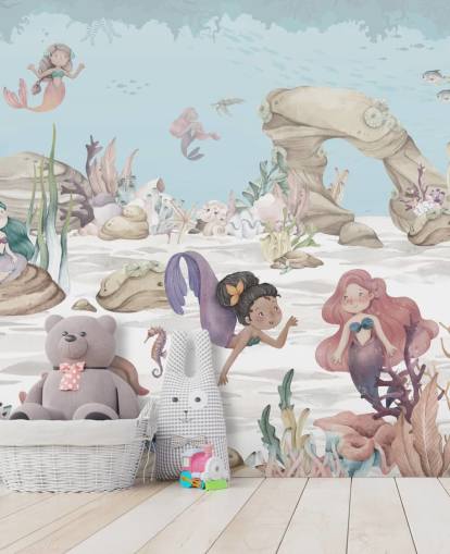 mermaid wallpaper mural