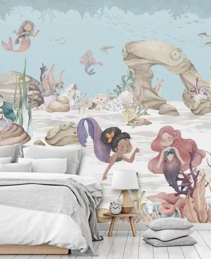 mermaid wallpaper mural