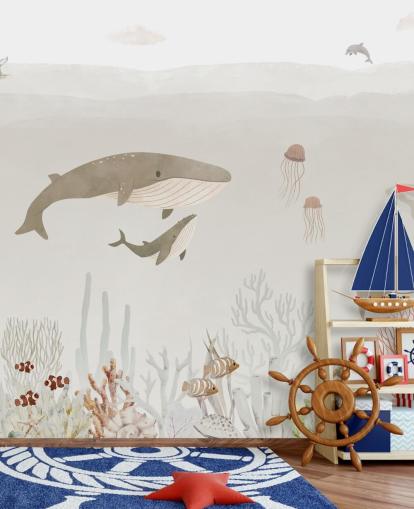 Decorazione murale Sea Life per bambini in marrone