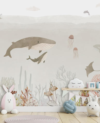 Decorazione murale Sea Life per bambini in marrone Decorazione murale Sea Life per bambini in marrone