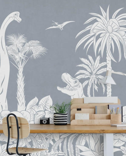 blå dinosaur tapet vægmaleri blå dinosaur tapet vægmaleri