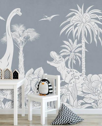 blå dinosaur tapet vægmaleri blå dinosaur tapet vægmaleri